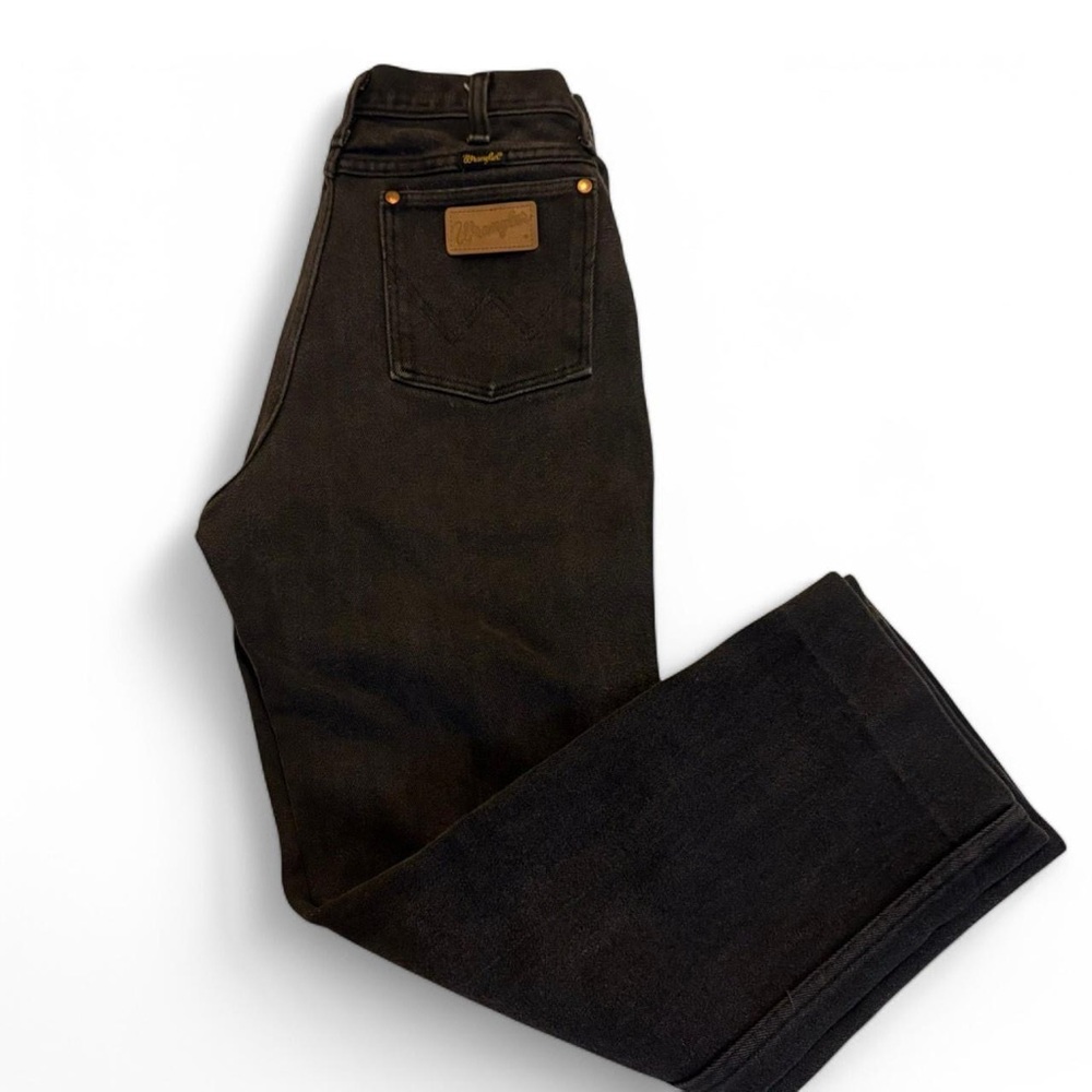 Vintage Distressed Black Wrangler Women’s Cowboy Cut Jeans